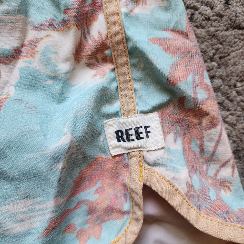 Reef Life's Short Go Surfing Board Shorts Size 30 Turquoise Blue Beach Swim - Picture 7 of 8